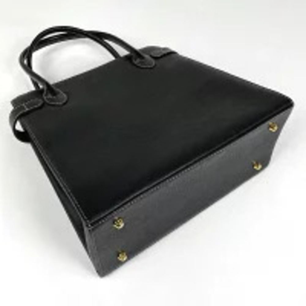 Burberry Tote Bag Black Handbag Leather